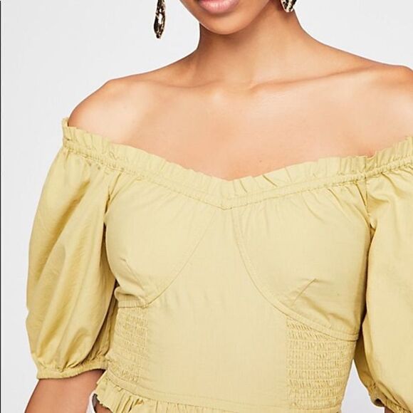 Free People *LIGHT GREEN Reaching For The Sun Top XS - Picture 4 of 10